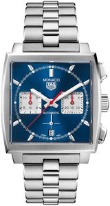Tag Heuer Monaco Automatic Chronograph Blue Dial Silver Steel Strap Watch for Men - CBL2111.BA0644 Buy Now By Tag Heuer