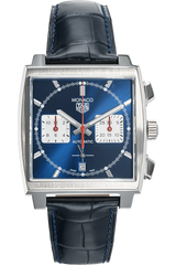 Tag Heuer Monaco Automatic Chronograph Blue Dial Blue Leather Strap Watch for Men - CBL2111.FC6453 Buy Now By Tag Heuer
