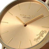 Coach Perry Analog Gold Dial Brown Leather Strap Watch for Women - 14503331-C Buy Now By Coach