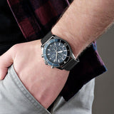 Shop Hugo Boss Ocean Edition Blue Dial Black Mesh Bracelet Watch for Men - 1513702 in USA