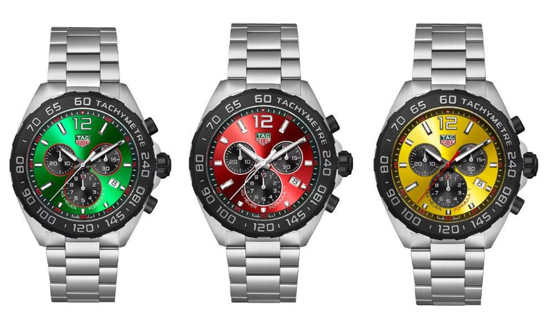 Shop Tag Heuer Formula 1 Chronograph Green Dial Silver Steel Strap Watch for Men - CAZ101AP.BA0842 in USA