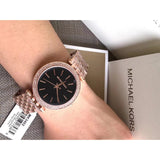 Michael Kors Darci Black Dial Rose Gold Steel Strap Watch for Women - MK3402 Buy Now By Michael Kors