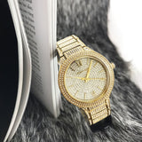 Michael Kors Kerry Crystals Gold Dial Gold Steel Strap Watch For Women - MK3360 Buy Now By Michael Kors