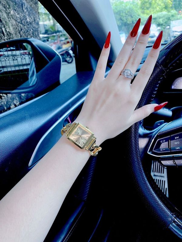 Shop Guess Vanity Gold Dial Gold Steel Strap Watch for Women - W1029L2 in USA