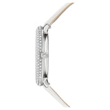 Shop Swarovski Crystal Frost Silver Dial White Leather Strap Watch for Women - 5484070 in USA