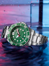 Citizen Promaster Mechanical Green Dial Silver Steel Strap Watch For Men - NJ0129-87X Buy Now By Citizen