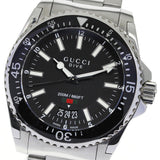 Shop Gucci Dive Quartz Black Dial Silver Steel Strap Watch For Men - YA136301 in USA