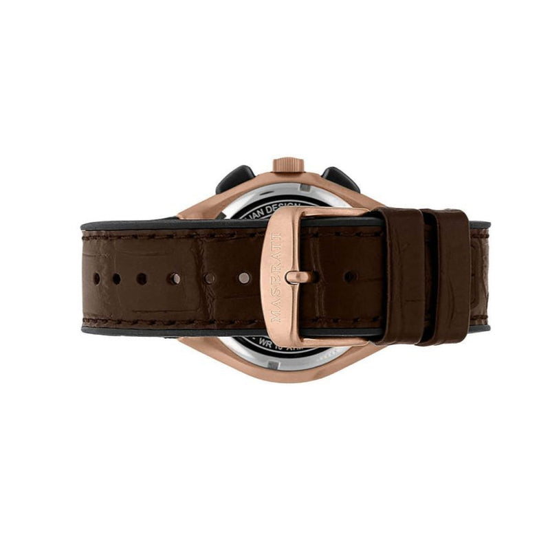Maserati Triconic Chronograph Grey Dial Brown Leather Strap Watch For Men - R8871639003 Buy Now By Maserati
