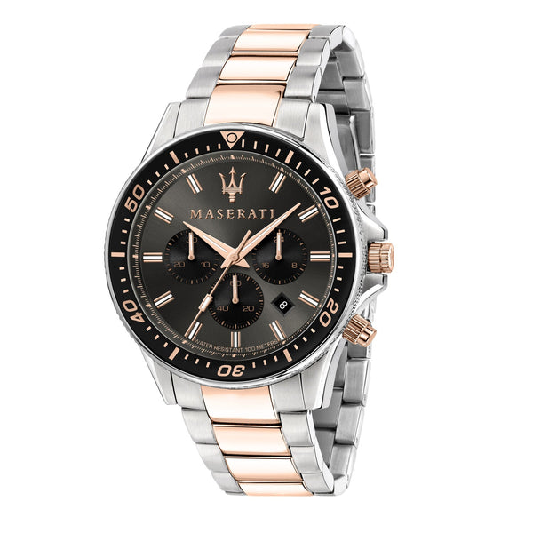 Maserati SFIDA Chronograph Black Dial Two Tone Steel Strap Watch For Men - R8873640002 Buy Now By Maserati