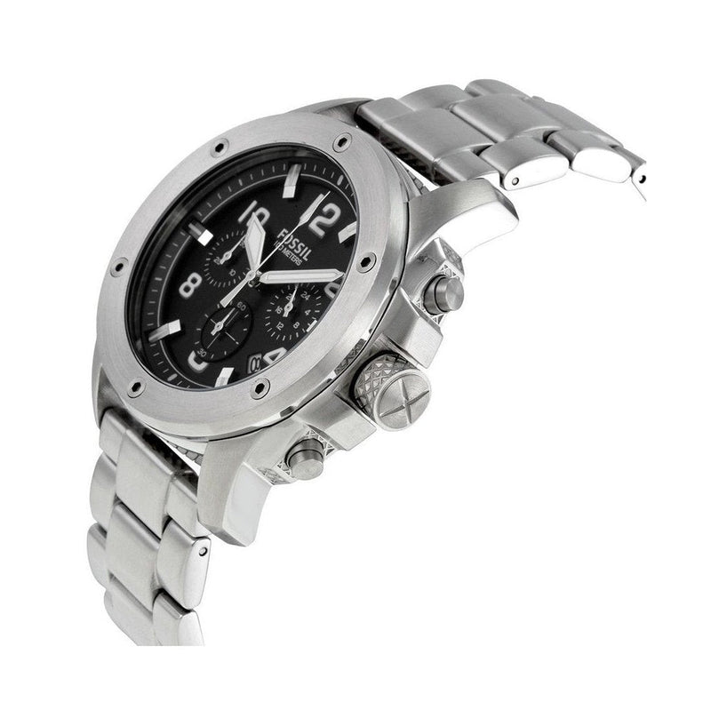 Fossil Modern Machine Black Dial Silver Steel Strap Watch for Men - FS4926 Buy Now By Fossil