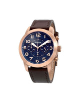 Shop Fossil Pilot 54 Chronograph Blue Dial Brown Leather Strap Watch for Men - FS5204 in USA