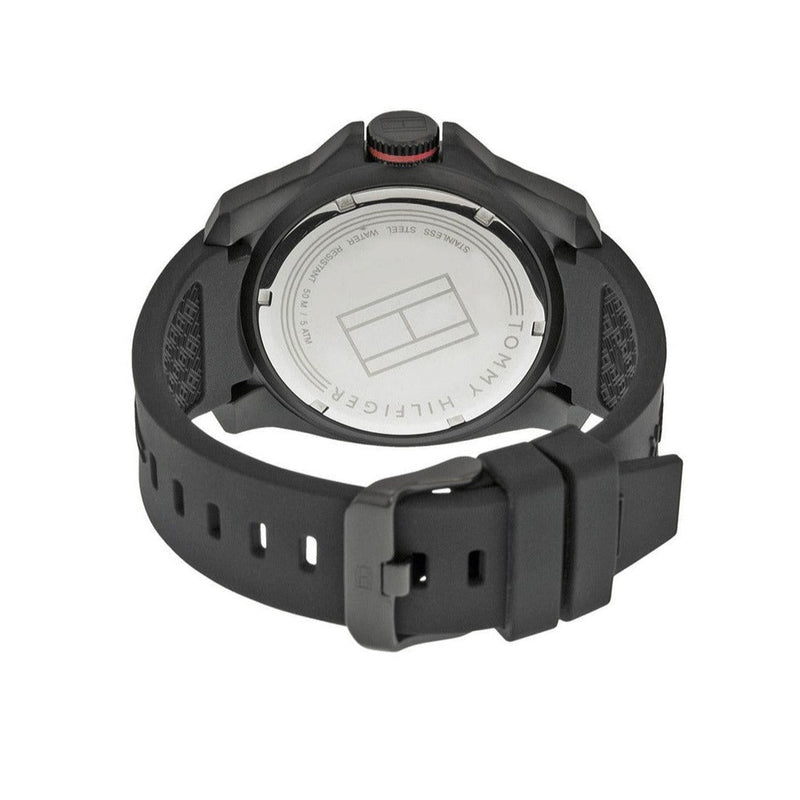Tommy Hilfiger Windsurf Black Dial Black Rubber Strap Watch for Men- 1791114
