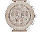 Shop Burberry The City Chronograph Rose Gold Dial Beige Leather Strap Watch For Women - BU9702 in USA