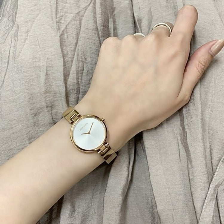 Calvin Klein Authentic White Dial Rose Gold Steel Strap Watch for Women - K8G23646 Buy Now By Calvin Klein