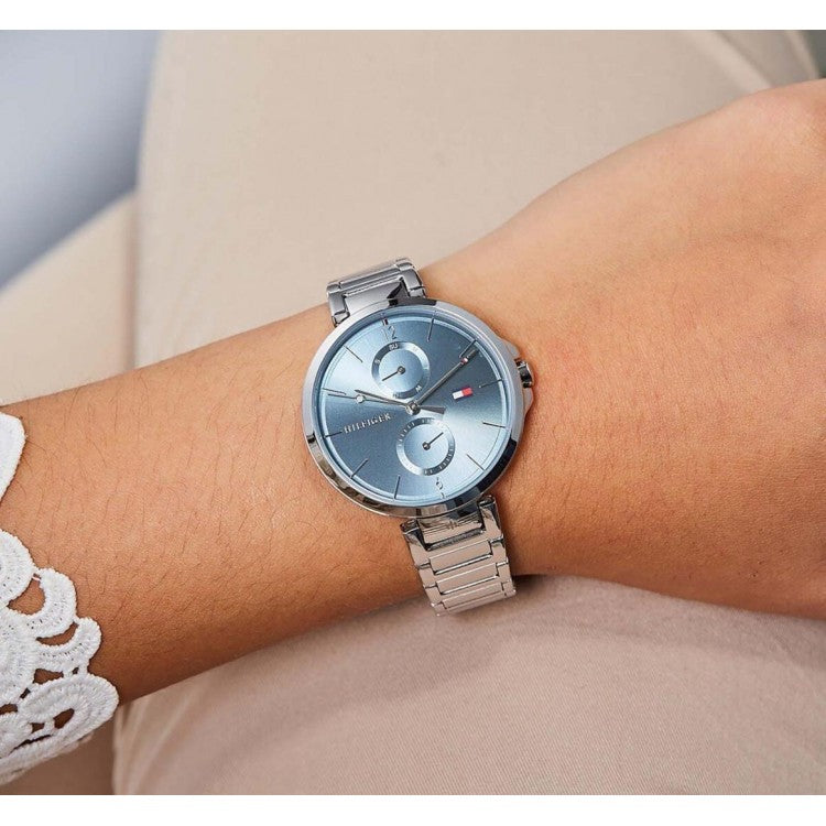 Shop Tommy Hilfiger Angela Blue Dial Silver Steel Strap Watch for Women - 1782126 in USA
