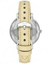 Fossil Jacqueline Three-Hand White Dial Yellow Leather Strap Watch for Women - ES4812