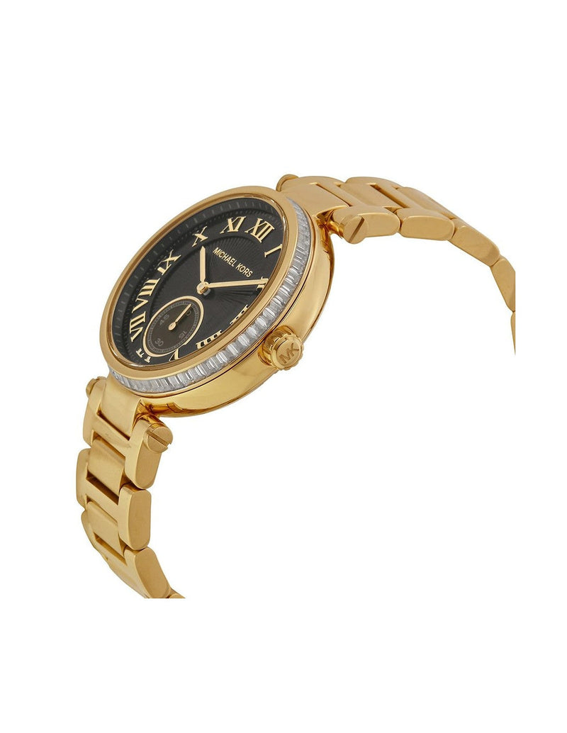 Michael Kors Skylar Black Dial Gold Steel Strap Watch for Women - MK5989 Buy Now By Michael Kors