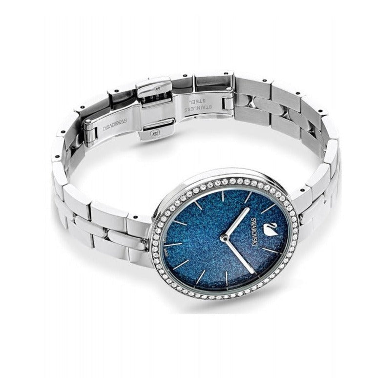 Shop Swarovski Cosmopolitan Blue Dial Silver Steel Strap Watch for Women - 5517790 in USA
