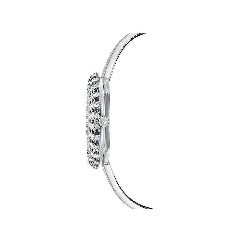Shop Swarovski Crystal Rose Black Dial Silver Steel Strap Watch for Women - 5484076 in USA