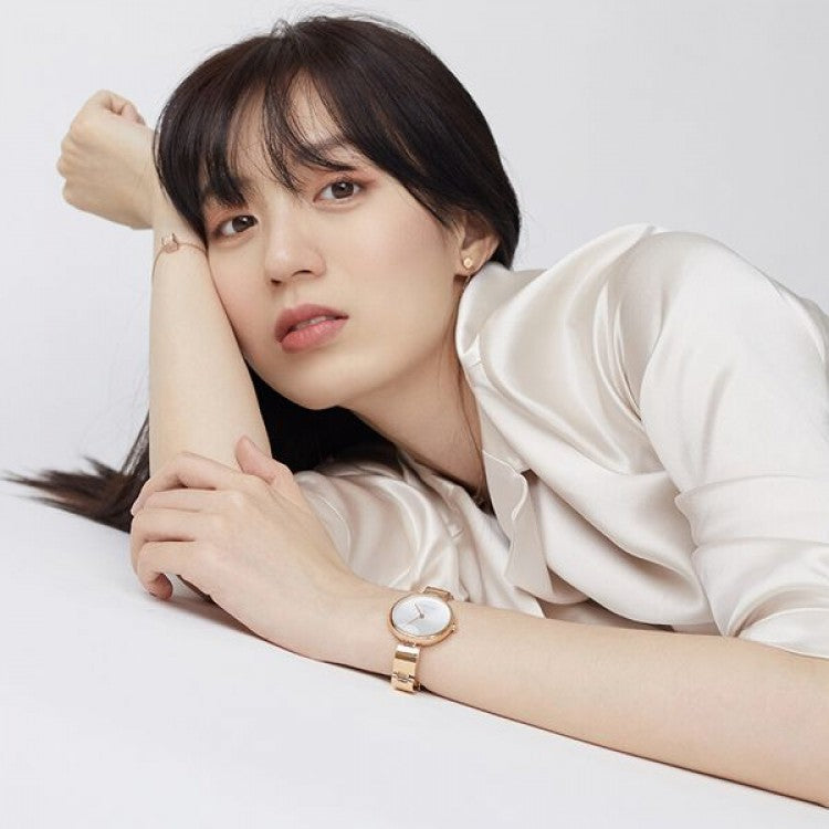 Shop Calvin Klein Wavy White Dial Rose Gold Steel Strap Watch for Women - K9U23646 in USA
