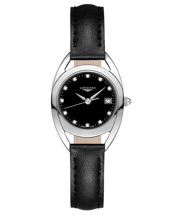 Shop Longines Equestrian Quartz Diamond Black Dial Watch for Women - L6.136.4.57.0 in USA