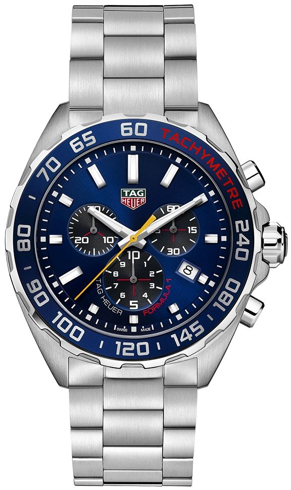 Shop Tag Heuer Formula 1 Aston Martin Red Bull Racing Blue Dial Silver Steel Strap Watch for Men - CAZ101AB.BA0842 in USA