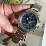 Fossil Bannon Multifunction Blue Dial Silver Steel Strap Watch for Men - BQ2503 Buy Now By Fossil