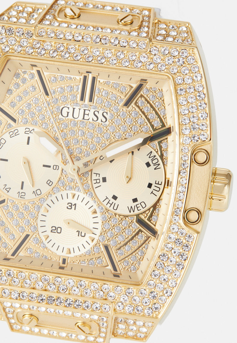Guess Phoenix Multifunction Quartz Gold Dial White Silicon Strap Watch For Men - GW0048G3 Buy Now By Guess