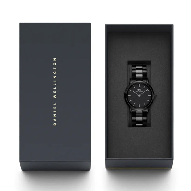 Daniel Wellington Iconic Link Ceramic Black Dial Black Steel Strap Watch For Women - DW00100414 Buy Now By Daniel Wellington