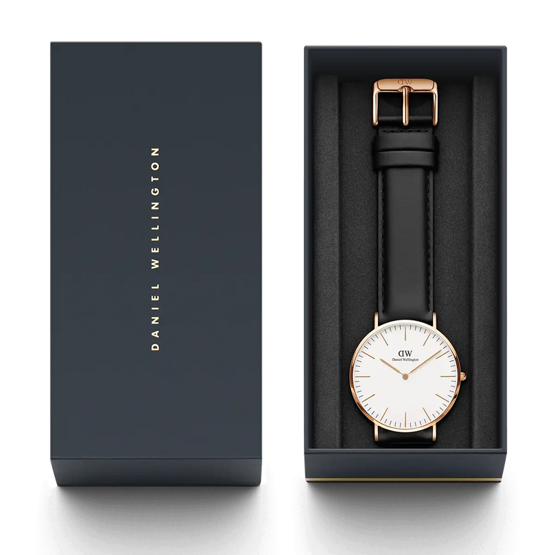 Daniel Wellington Classic Sheffield White Dial Black Leather Strap Watch For Men - DW00100084 Buy Now By Daniel Wellington