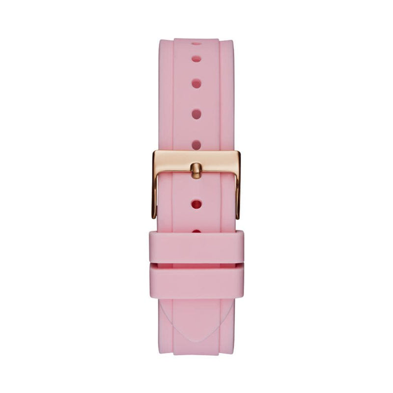 Guess Solstice Diamonds White Dial Pink Rubber Strap Watch For Women - GW0113L4 Buy Now By Guess