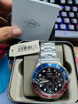 Fossil FB-03 Chronograph Black Dial Silver Steel Strap Watch for Men - FS5767 Buy Now By Fossil