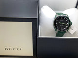 Shop Gucci Dive Black Dial Green Rubber Strap Watch For Men - YA136310 in USA