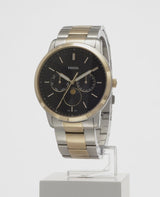Fossil Neutra Moonphase Multifunction Black Dial Two Tone Steel Strap Watch for Men - FS5906 Buy Now By Fossil