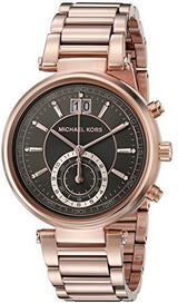 Michael Kors Sawyer Rose Gold Dial Rose Gold Steel Strap Watch for Women - MK6226 Buy Now By Michael Kors