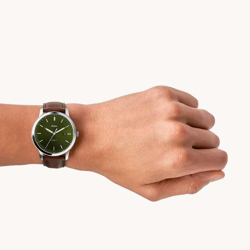 Fossil The Minimalist 3H Black Dial Brown Leather Strap Watch for Men - FS5464 Buy Now By Fossil