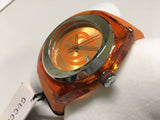 Shop Gucci Sync XXL Quartz Orange Dial Orange Rubber Strap Unisex Watch - YA137108 in USA