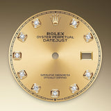 Shop Rolex Datejust 36 Diamonds 18K Gold Dial Two Tone Steel Strap Watch for Men - M126233-0033 in USA