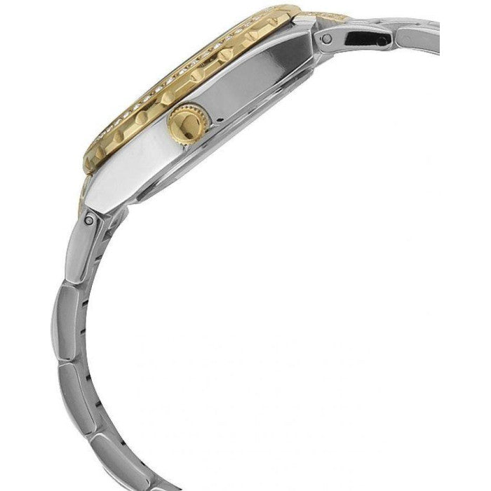 Guess Viva Diamonds Silver Dial Two Tone Steel Strap Watch for Women - W0111L5 Buy Now By Guess