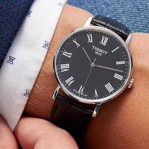 Tissot T Classic Dream Black Dial Black Leather Strap Watch for Men - T122.410.16.053.00 Buy Now By Tissot