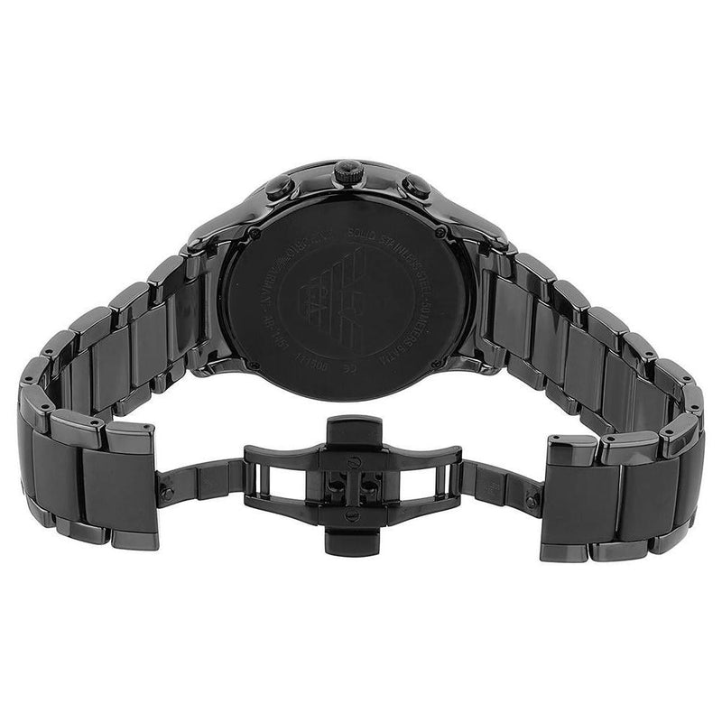 Emporio Armani Ceramica Chronograph Black Dial Black Steel Strap Watch For Men - AR1451 Buy Now By Emporio Armani