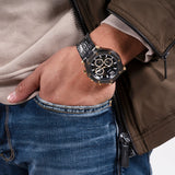 Guess Edge Chronograph Black Dial Black Leather Strap Watch For Men - GW0492G1 Buy Now By Guess