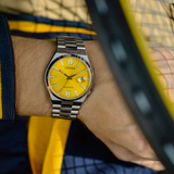 Citizen Tsuyosa Automatic Yellow Dial Silver Steel Strap Watch for Men - NJ0150-81Z Buy Now By Citizen
