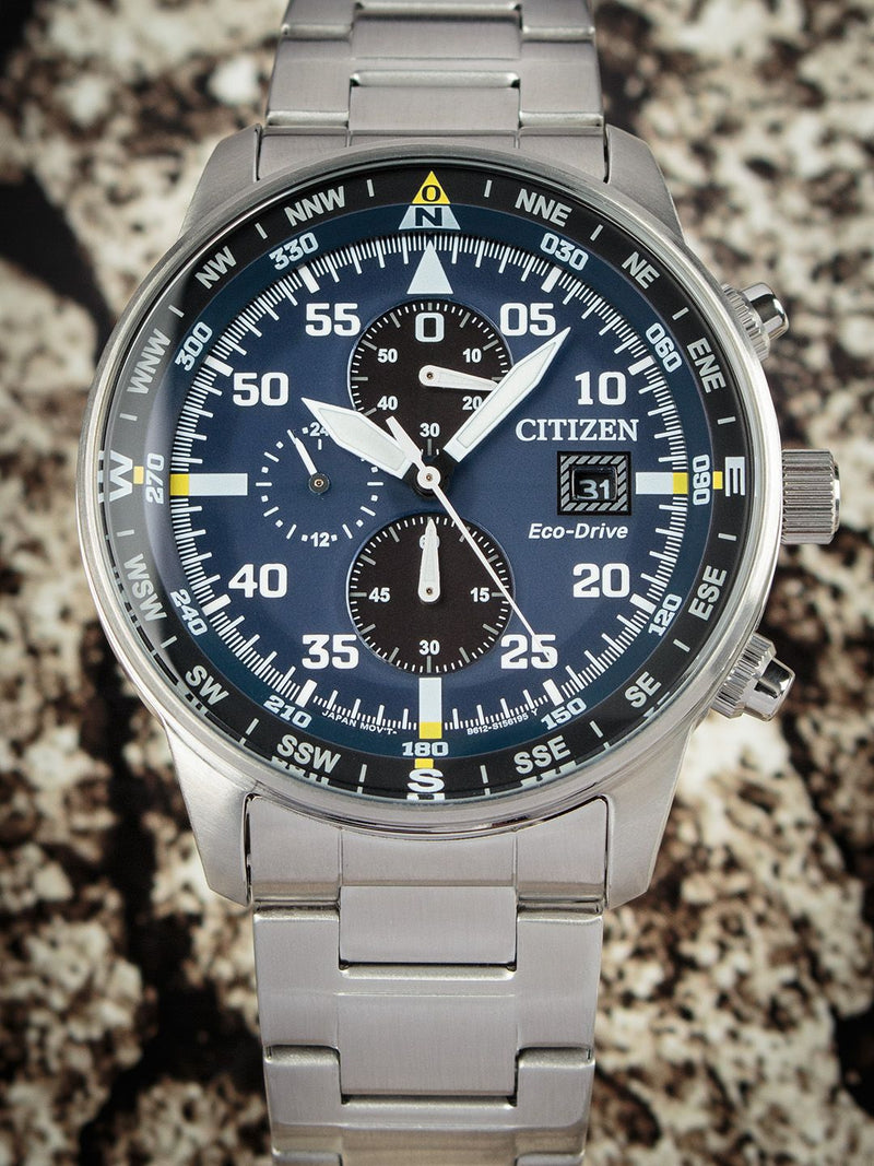 Citizen Eco Drive Chronograph Blue Dial Silver Stainless Steel Watch For Men - CA0690-88L Buy Now By Citizen