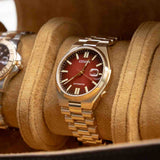 Citizen Tsuyosa Automatic Red Dial Gold Steel Strap Watch For Men - NJ0153-82X Buy Now By Citizen