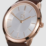 Calvin Klein Minimal White Dial Brown Leather Strap Watch for Men - K3M216G6 Buy Now By Calvin Klein