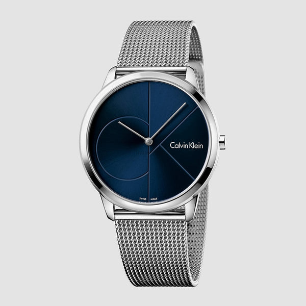 Calvin Klein Minimal Blue Dial Silver Mesh Bracelet Watch for Men - K3M2112N Buy Now By Calvin Klein