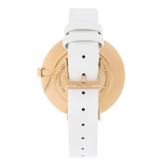 Calvin Klein Rise White Dial White Leather Strap Watch for Women - K7A236LH Buy Now By Calvin Klein