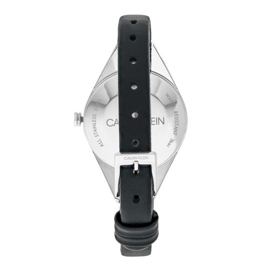Calvin Klein Rebel Black Grey Dial Black Leather Strap Watch for Women - K8P231C1 Buy Now By Calvin Klein
