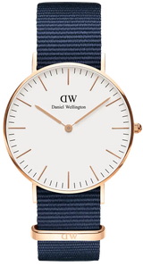 Daniel Wellington Classic Bayswater White Dial Navy Blue NATO Strap Watch For Women - DW00100279 Buy Now By Daniel Wellington
